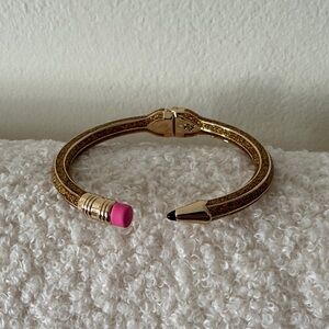 Betsey Johnson Gold and Pink Pencil-Inspired Bracelet